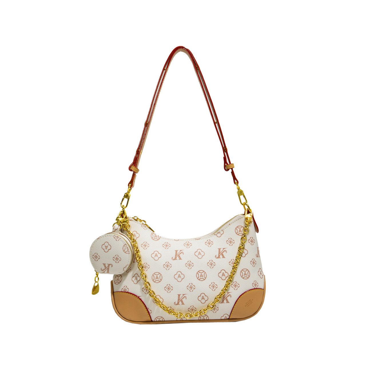 i6 Monica Kiki Europe Collection Monogram Color-Block Letter Shoulder Underarm Tote Bag for Women 2026 New Arrival, Bestie Shopping Bag - 图片 1